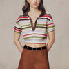Women's Elegant Striped Short-sleeve Top