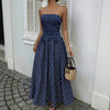 Sleeveless Tube Top Dress With A Polka-dot Print