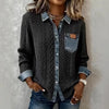 Stylish, Versatile Knitted Patchwork Denim Shirt For Women