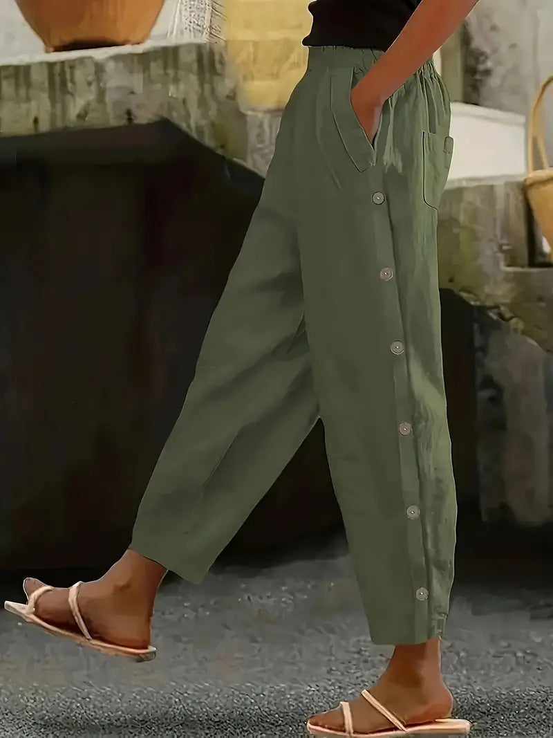 Loose Versatile Casual Cropped Pants