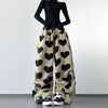 Womens Retro American-Style Leopard-Print Wide-Leg Pants