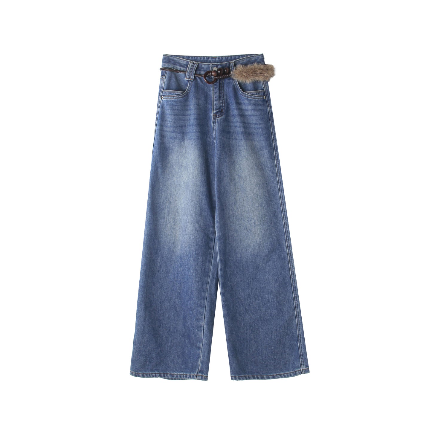 Womens Stylish Straight-leg Jeans With A Belt