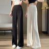 Womens High-Waisted Straight Pants With Side Zipper