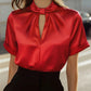 Women's Satin Short-sleeve Top Shirt