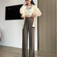 Womens High-Waisted Straight Pants With Side Zipper