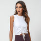 Lace drawstring fitness yoga vest