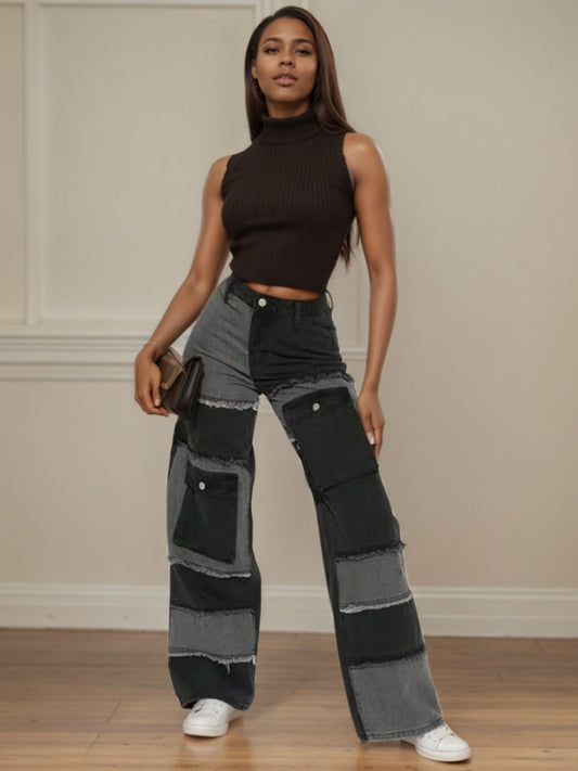 Large-size Women's Autumn New Style European And American High-quality Straight-cut High-waisted Wholesale Jeans For Women