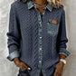 Stylish, Versatile Knitted Patchwork Denim Shirt For Women
