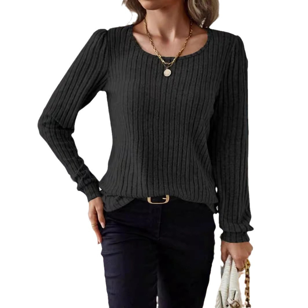 Casual Relaxed-fit Solid-color V-neck Sweater
