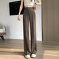 Womens High-Waisted Straight Pants With Side Zipper