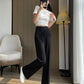 Womens High-Waisted Straight Pants With Side Zipper