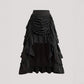 Fashionable Solid-Color Half Skirt With Ruffled Hem And Mid-Rise Design