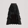 Fashionable Solid-Color Half Skirt With Ruffled Hem And Mid-Rise Design