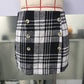 Womens Plaid Bodycon Mini Sheath Skirt