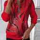 Womens Stylish Patchwork Striped Half-Zip Hoodie