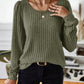 Casual Relaxed-fit Solid-color V-neck Sweater