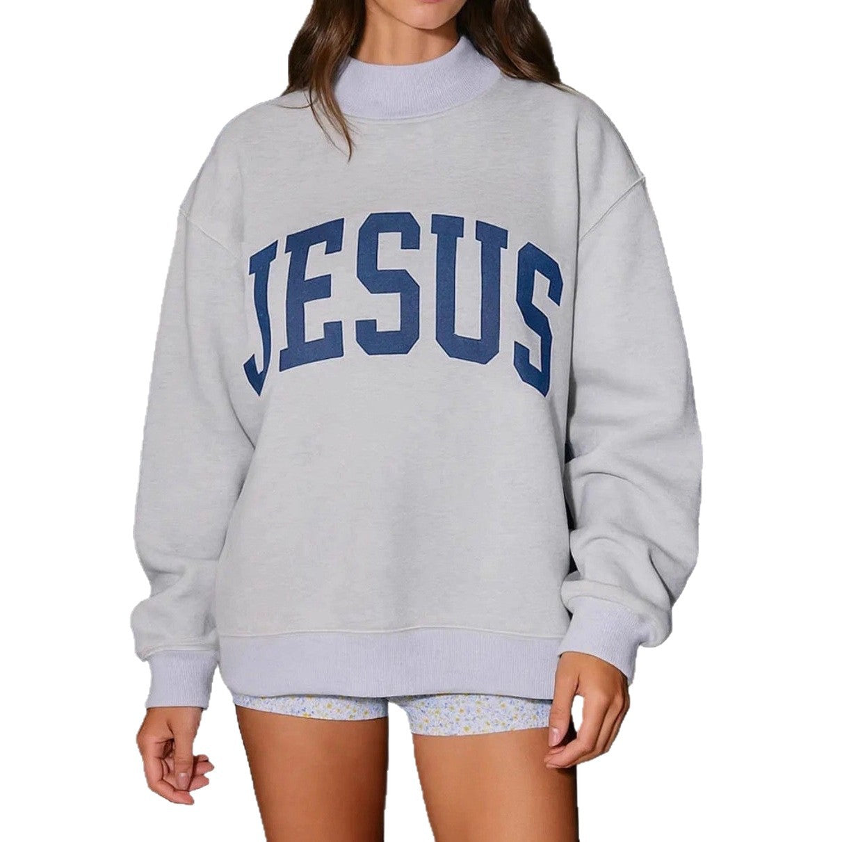 Printed Letter Crewneck Long-sleeve Loose-fitting Versatile Hoodie