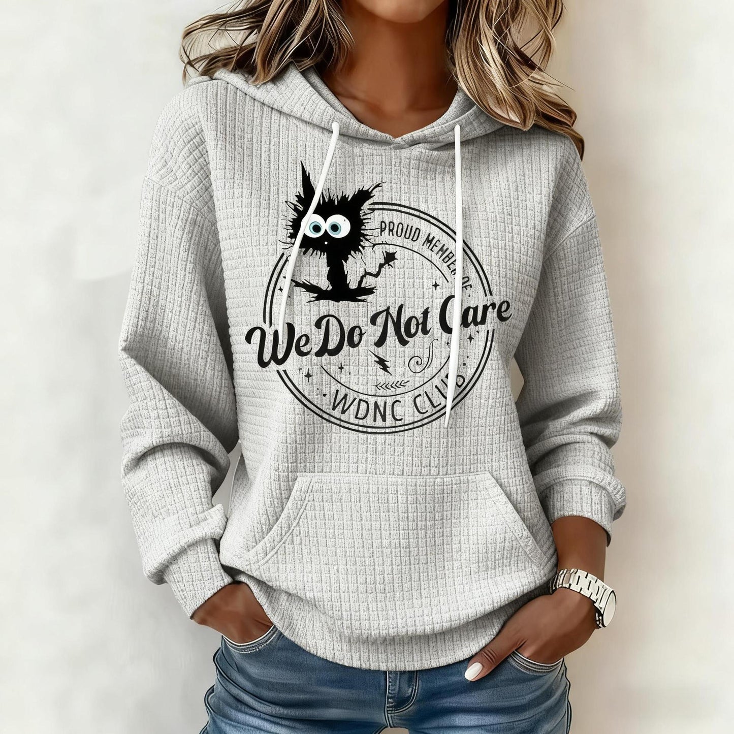 Womens Relaxed Minimalist Versatile Casual Hoodie