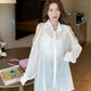 Womens Solid-Color Sun-Protective Off-Shoulder Shirt