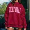 Printed Letter Crewneck Long-sleeve Loose-fitting Versatile Hoodie