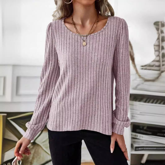 Casual Relaxed-fit Solid-color V-neck Sweater