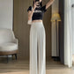 Womens High-Waisted Straight Pants With Side Zipper