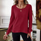 Casual Relaxed-fit Solid-color V-neck Sweater