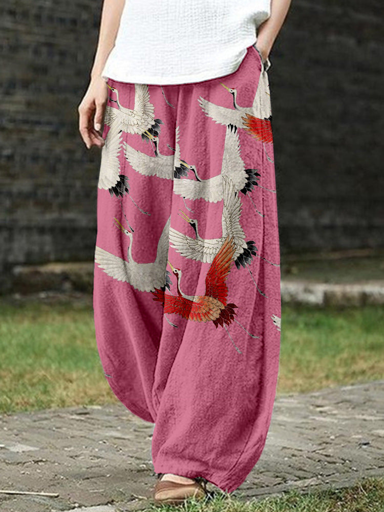 Womens Casual Loose-fitting Printed Pants
