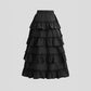 Fashionable Solid-Color Half Skirt With Ruffled Hem And Mid-Rise Design
