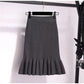 Knitted Skirt With Ruffled Hem High Waist And A Fitted Mermaid Silhouette