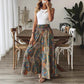 New Summer Printed High-Waisted Bohemian Wide-Leg Culottes In A Vacation Style