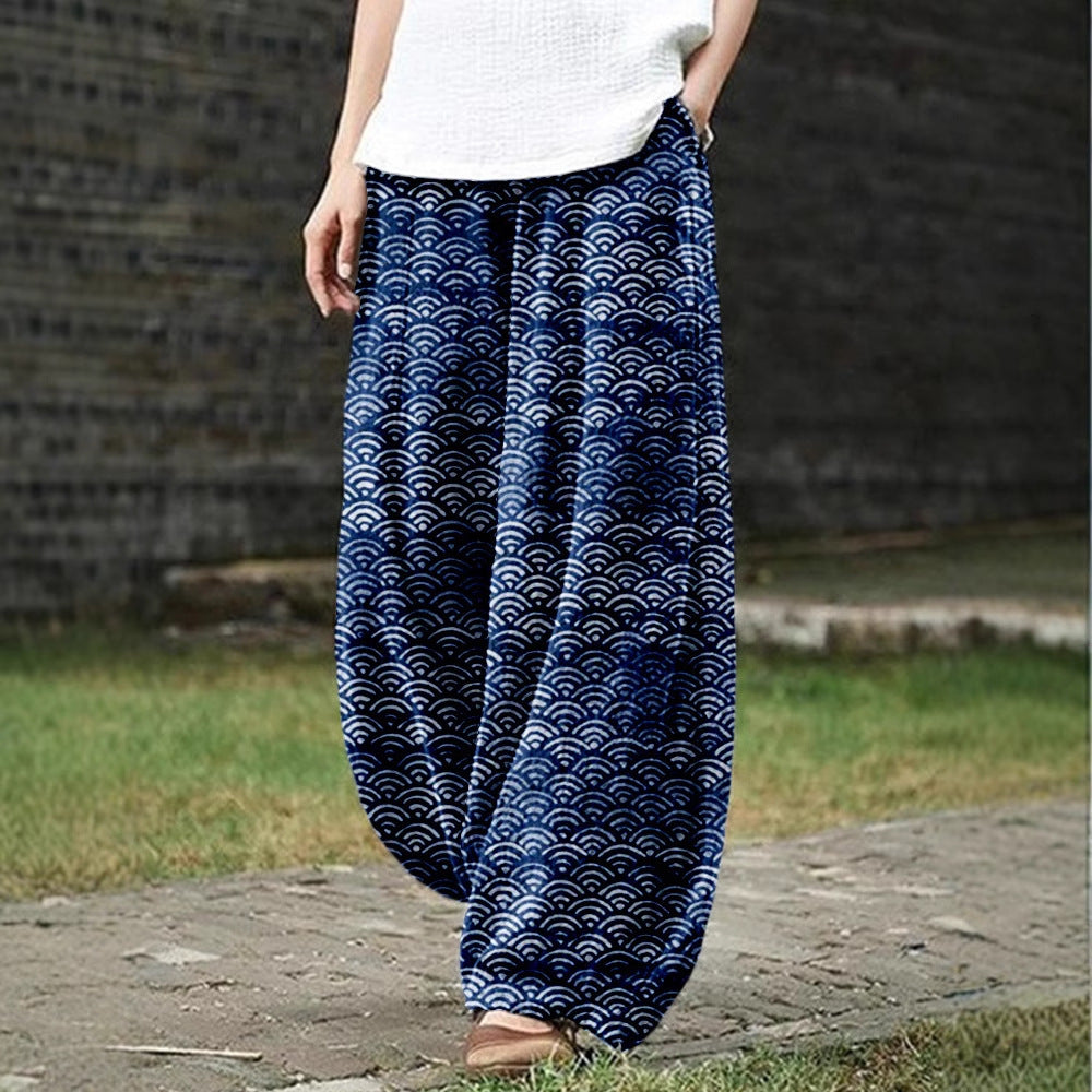 Womens Casual Loose-fitting Printed Pants