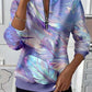 Womens Stylish Patchwork Striped Half-Zip Hoodie