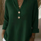 Womens Loose-fit Waffle-knit Long-sleeve V-neck Top