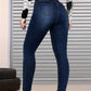 New High Waisted, Hip Lifted, Tight Fitting Women's Jeans With A Ripped Nine Quarter Cut, Suitable For Minimalist Fashion In Summer