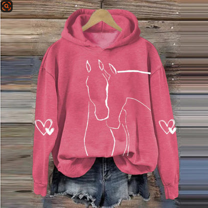 Hoodie With A Simple Line-art Pattern