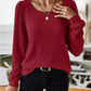 Casual Relaxed-fit Solid-color V-neck Sweater