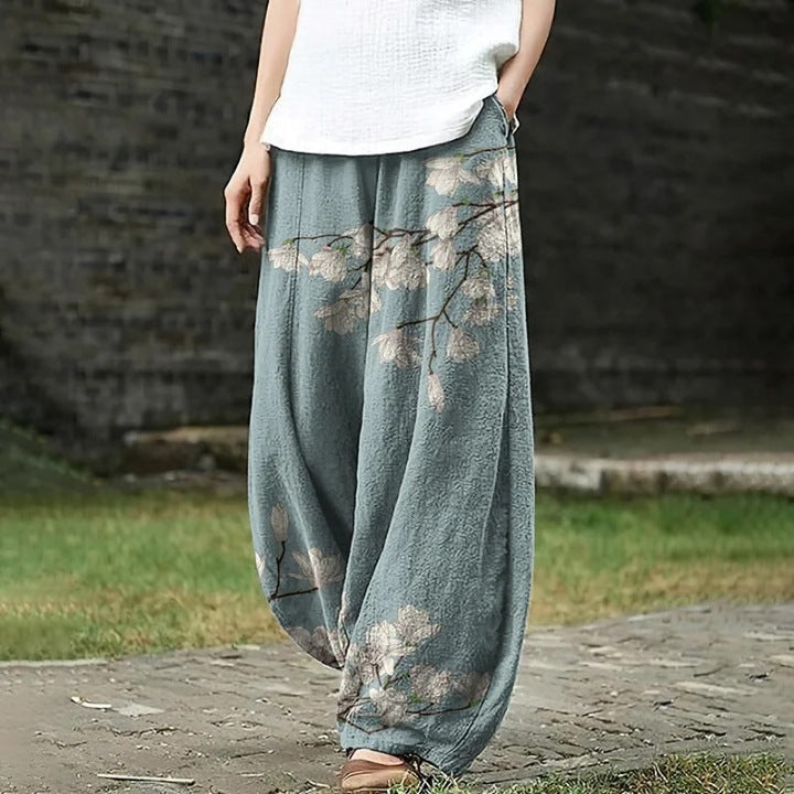 Womens Casual Loose-fitting Printed Pants