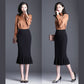 Knitted Skirt With Ruffled Hem High Waist And A Fitted Mermaid Silhouette