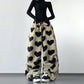Womens Retro American-Style Leopard-Print Wide-Leg Pants