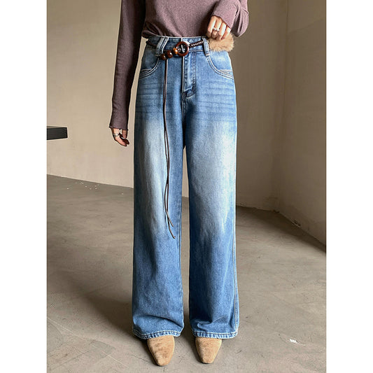 Womens Stylish Straight-leg Jeans With A Belt