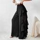 Womens High-Waisted Asymmetrical Lace Fashionable Loose Pants