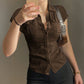 Women's Solid Color Short-sleeved Button Shirt