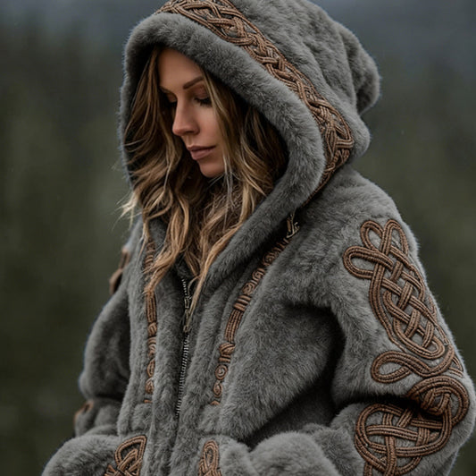 Womens Warm Hooded Zip-Up Cardigan Sweater