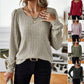 Casual Relaxed-fit Solid-color V-neck Sweater