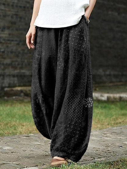 Womens Casual Loose-fitting Printed Pants
