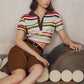 Women's Elegant Striped Short-sleeve Top