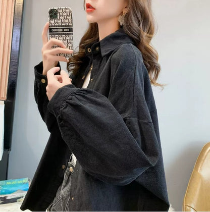 Casual Mid Length Corduroy Shirt