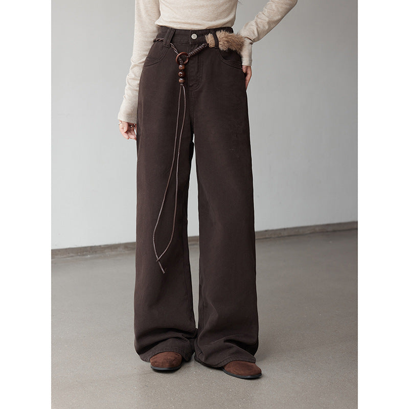 Womens Stylish Straight-leg Jeans With A Belt