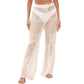 Female Solid Color Loose Fit Beach-cutout Printed Pants